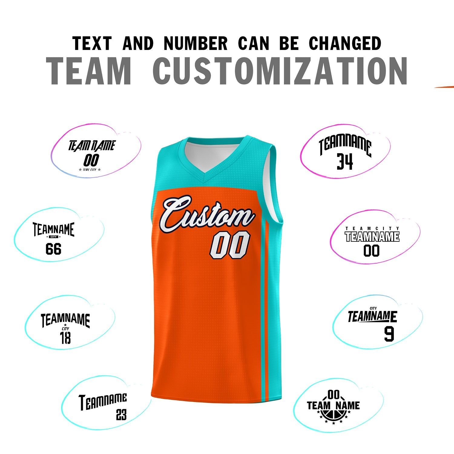 Custom Orange Bright Green Classic Sets Sports Uniform Basketball Jersey