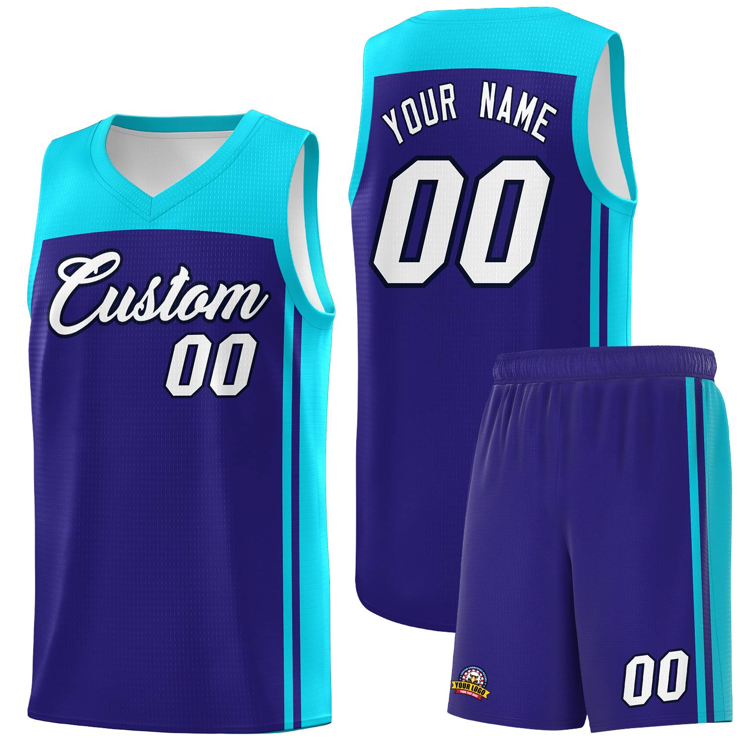 Custom Purple Sky Blue Classic Sets Sports Uniform Basketball Jersey