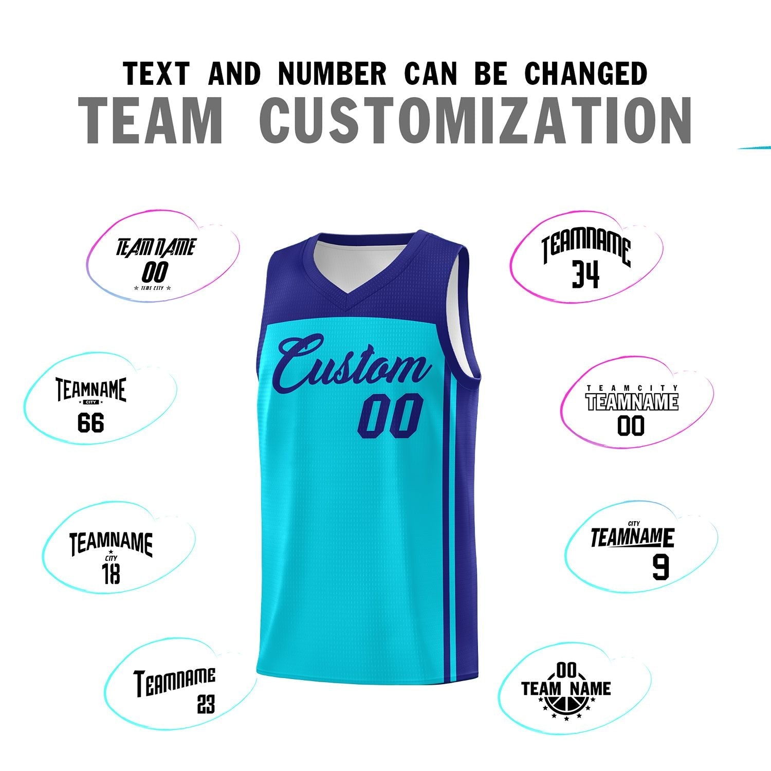 Custom Sky Blue Purple Classic Sets Sports Uniform Basketball Jersey