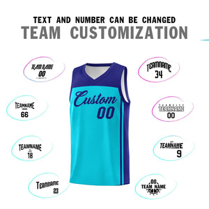 Custom Sky Blue Purple Classic Sets Sports Uniform Basketball Jersey