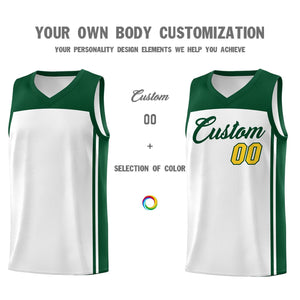 Custom White Green Classic Sets Sports Uniform Basketball Jersey