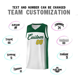 Custom White Green Classic Sets Sports Uniform Basketball Jersey