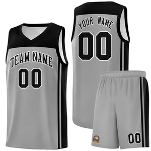 Custom Grey Black Classic Sets Sports Uniform Basketball Jersey