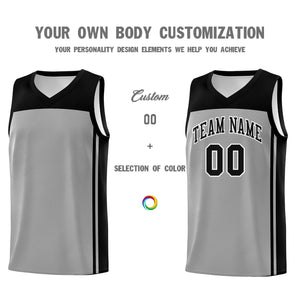 Custom Grey Black Classic Sets Sports Uniform Basketball Jersey