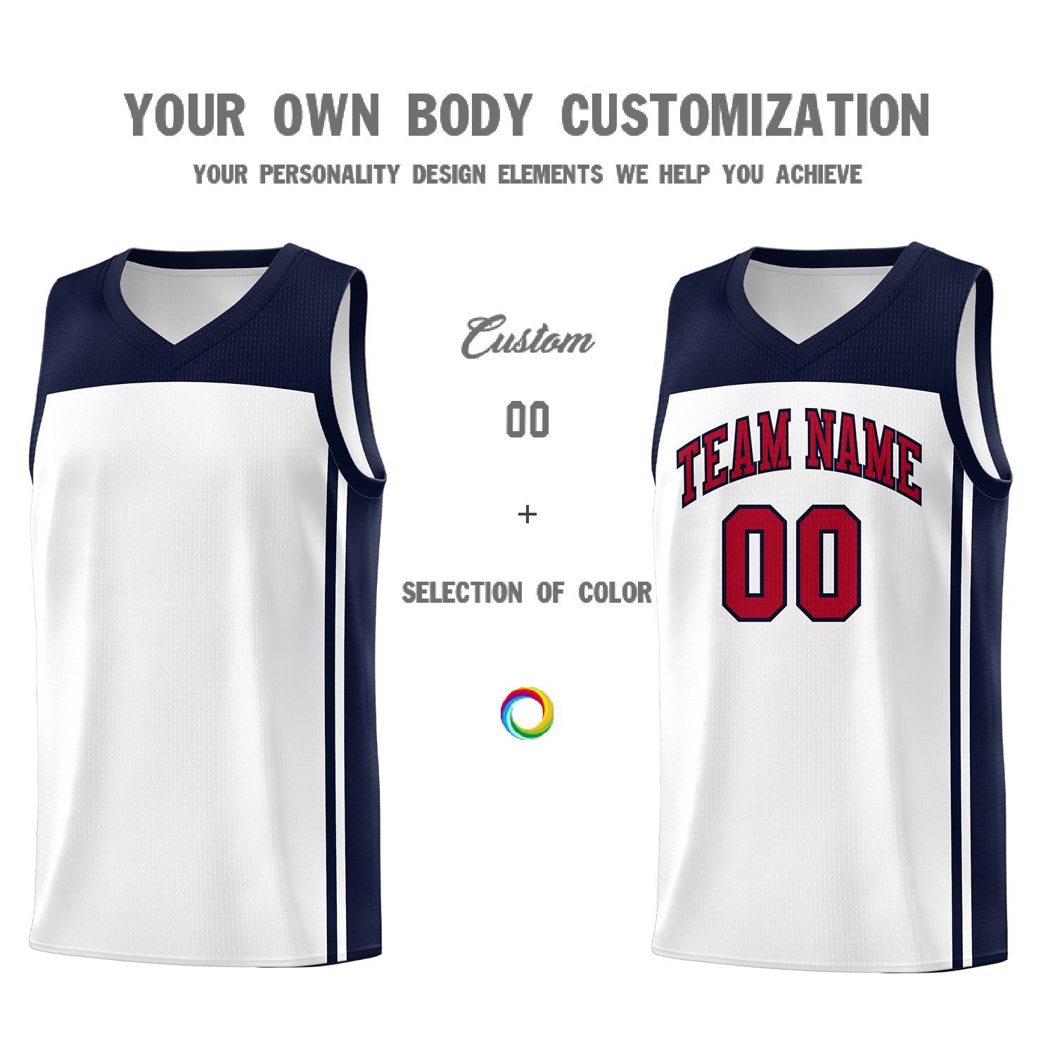 Custom White Navy Classic Sets Sports Uniform Basketball Jersey