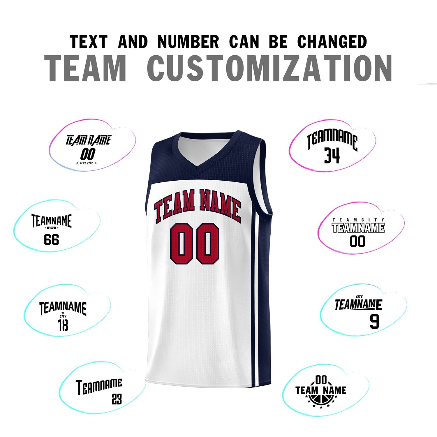 Custom White Navy Classic Sets Sports Uniform Basketball Jersey