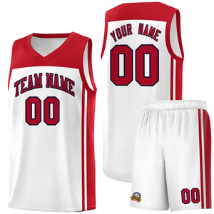 Custom White Red Classic Sets Sports Uniform Basketball Jersey