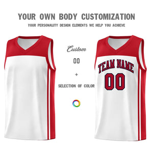 Custom White Red Classic Sets Sports Uniform Basketball Jersey