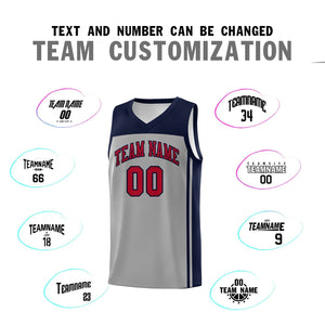 Custom Grey Navy Classic Sets Sports Uniform Basketball Jersey