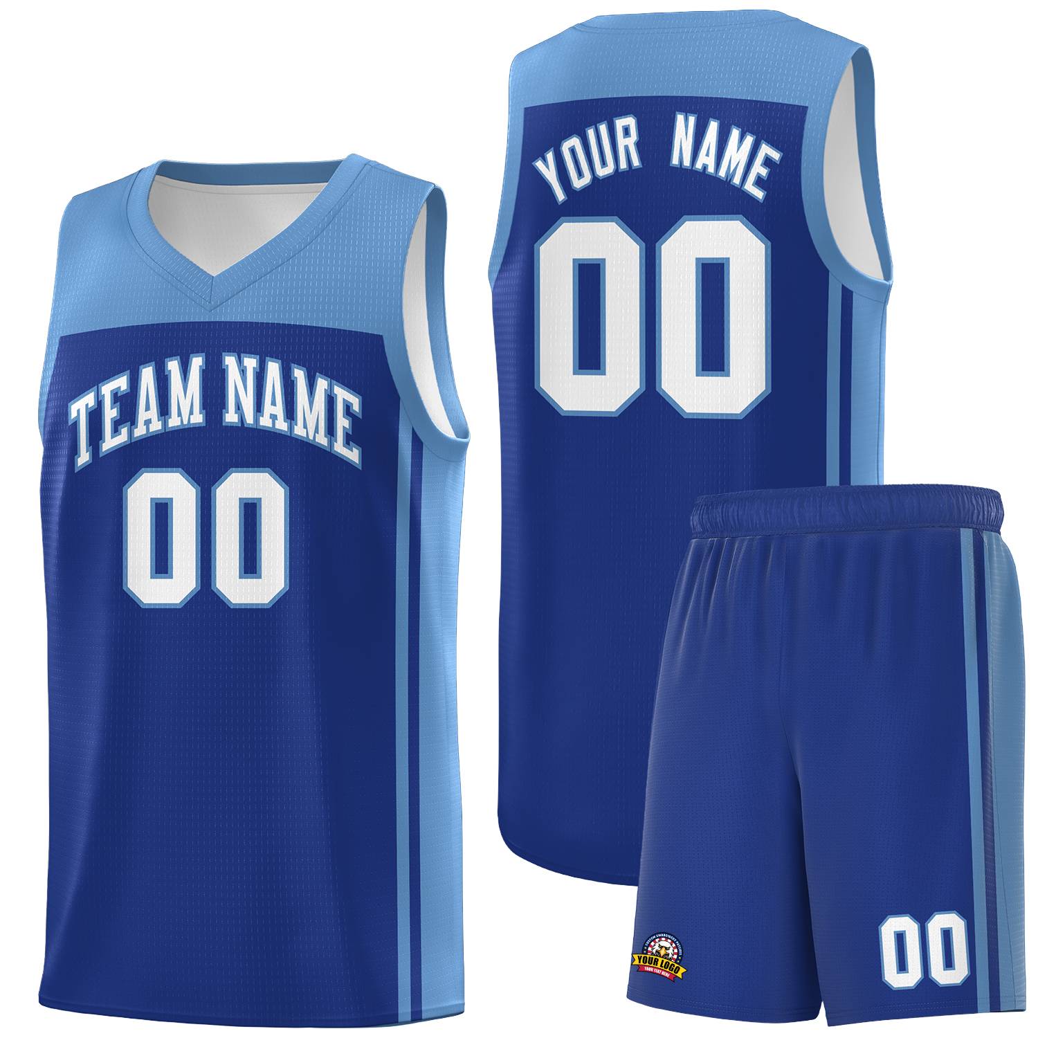 Custom Royal Light Blue Classic Sets Sports Uniform Basketball Jersey