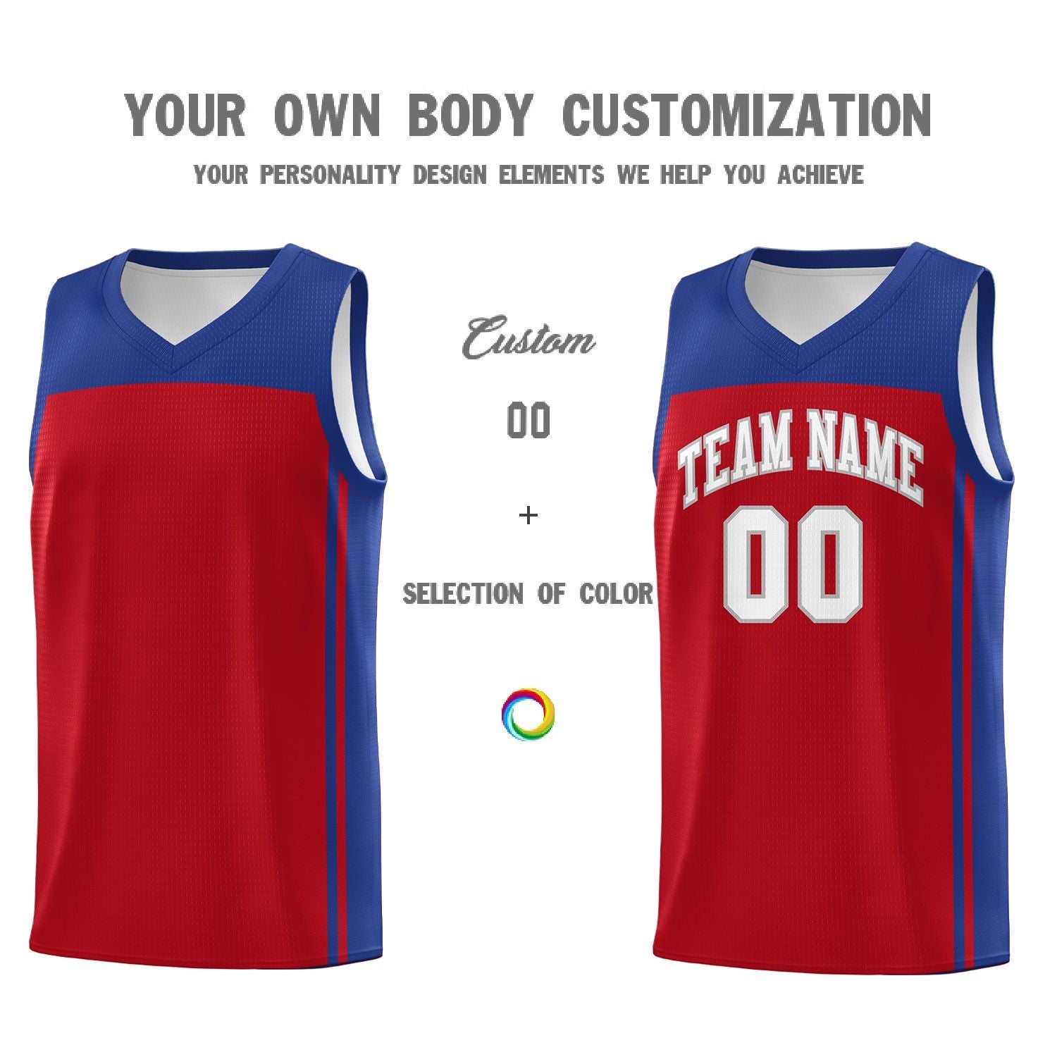 Custom Red Royal Classic Sets Sports Uniform Basketball Jersey