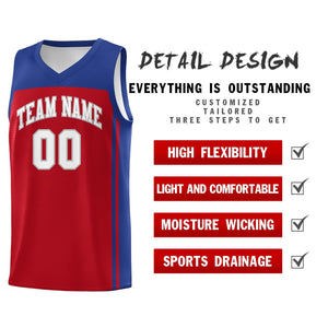 Custom Red Royal Classic Sets Sports Uniform Basketball Jersey