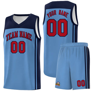 Custom Light Blue Navy Classic Sets Sports Uniform Basketball Jersey