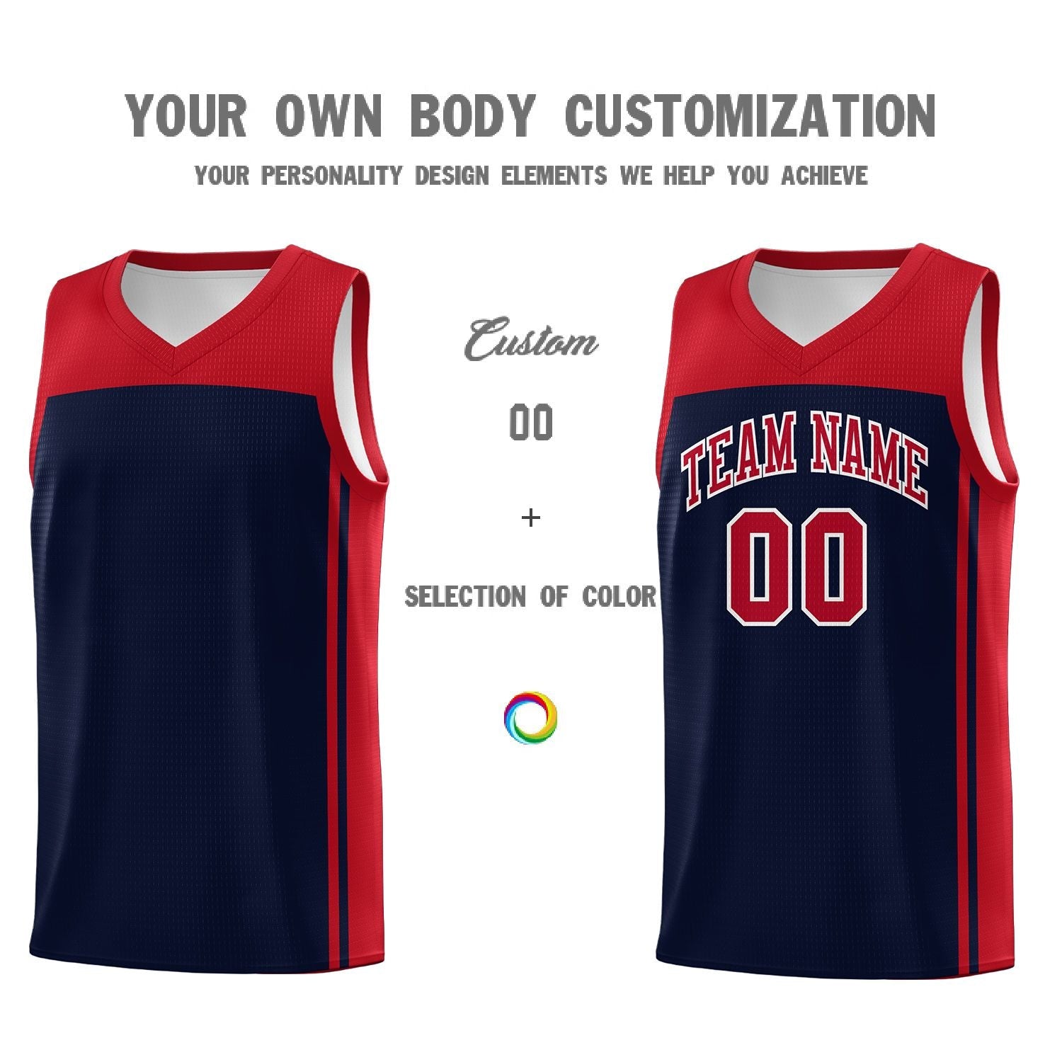 Custom Navy Red Classic Sets Sports Uniform Basketball Jersey