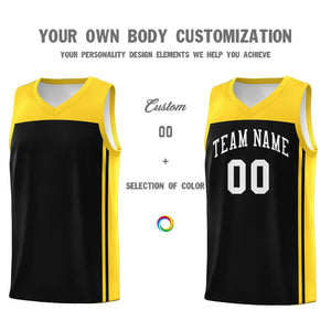 Custom Black Gold Classic Sets Sports Uniform Basketball Jersey