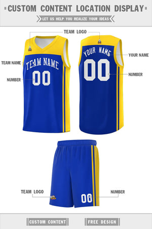 Custom Royal Gold Classic Sets Sports Uniform Basketball Jersey