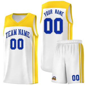 Custom White Gold Classic Sets Sports Uniform Basketball Jersey