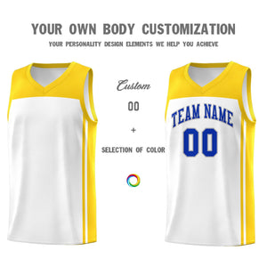 Custom White Gold Classic Sets Sports Uniform Basketball Jersey