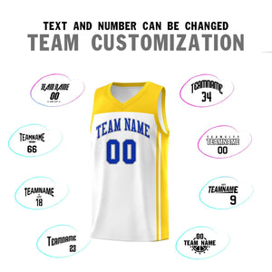 Custom White Gold Classic Sets Sports Uniform Basketball Jersey