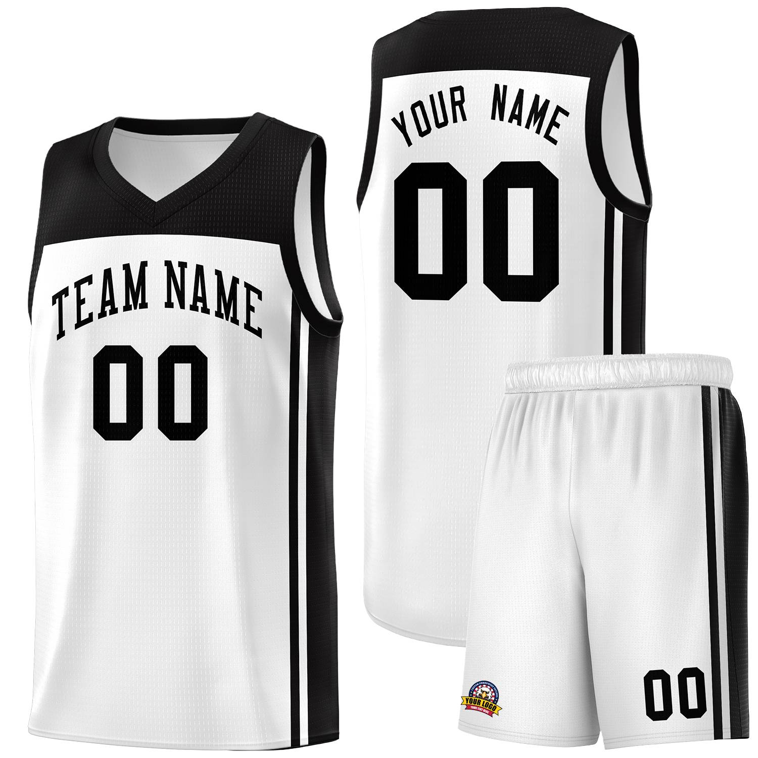 Custom White Black Classic Sets Sports Uniform Basketball Jersey