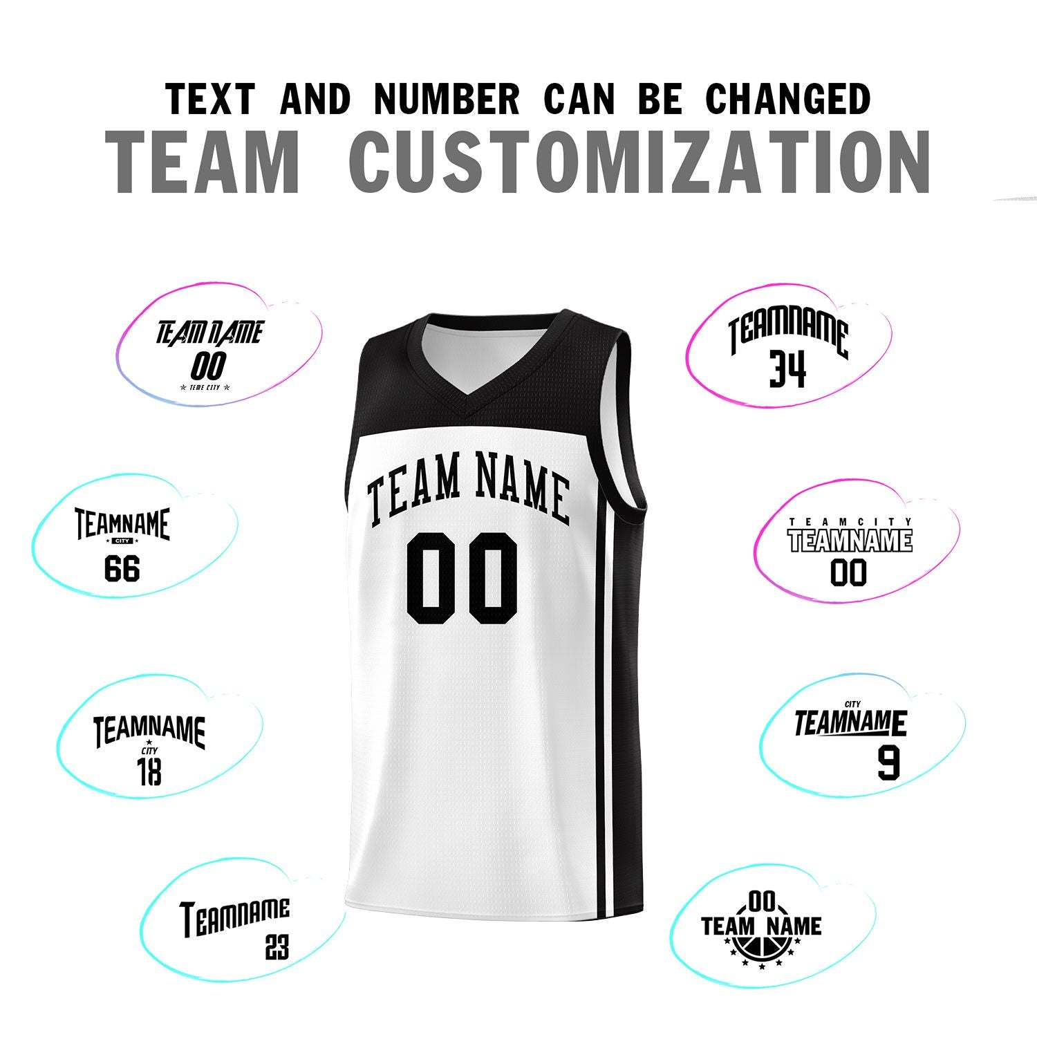 Custom White Black Classic Sets Sports Uniform Basketball Jersey