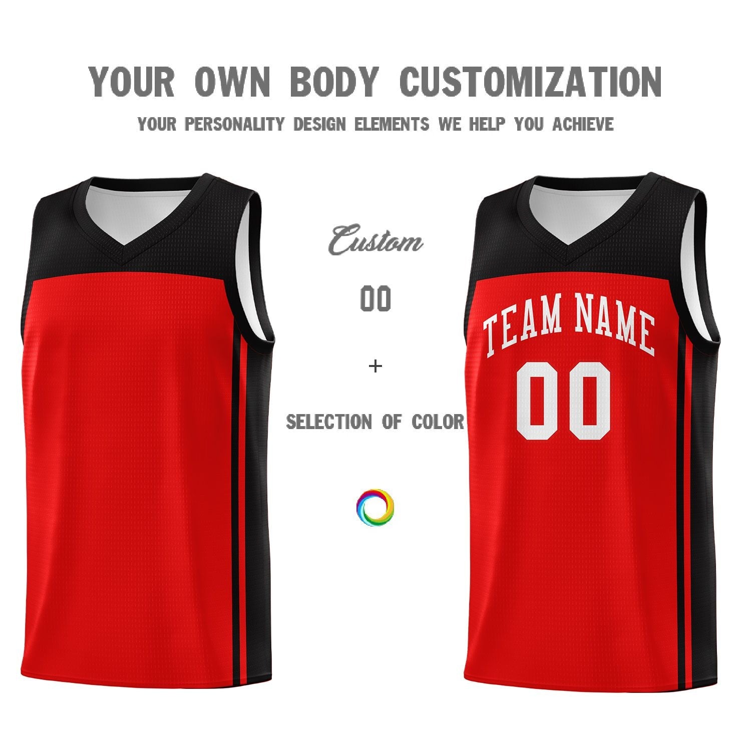 Custom Red Black Classic Sets Sports Uniform Basketball Jersey