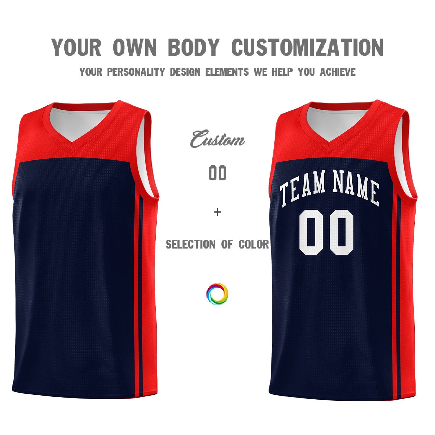 Custom Navy Red Classic Sets Sports Uniform Basketball Jersey