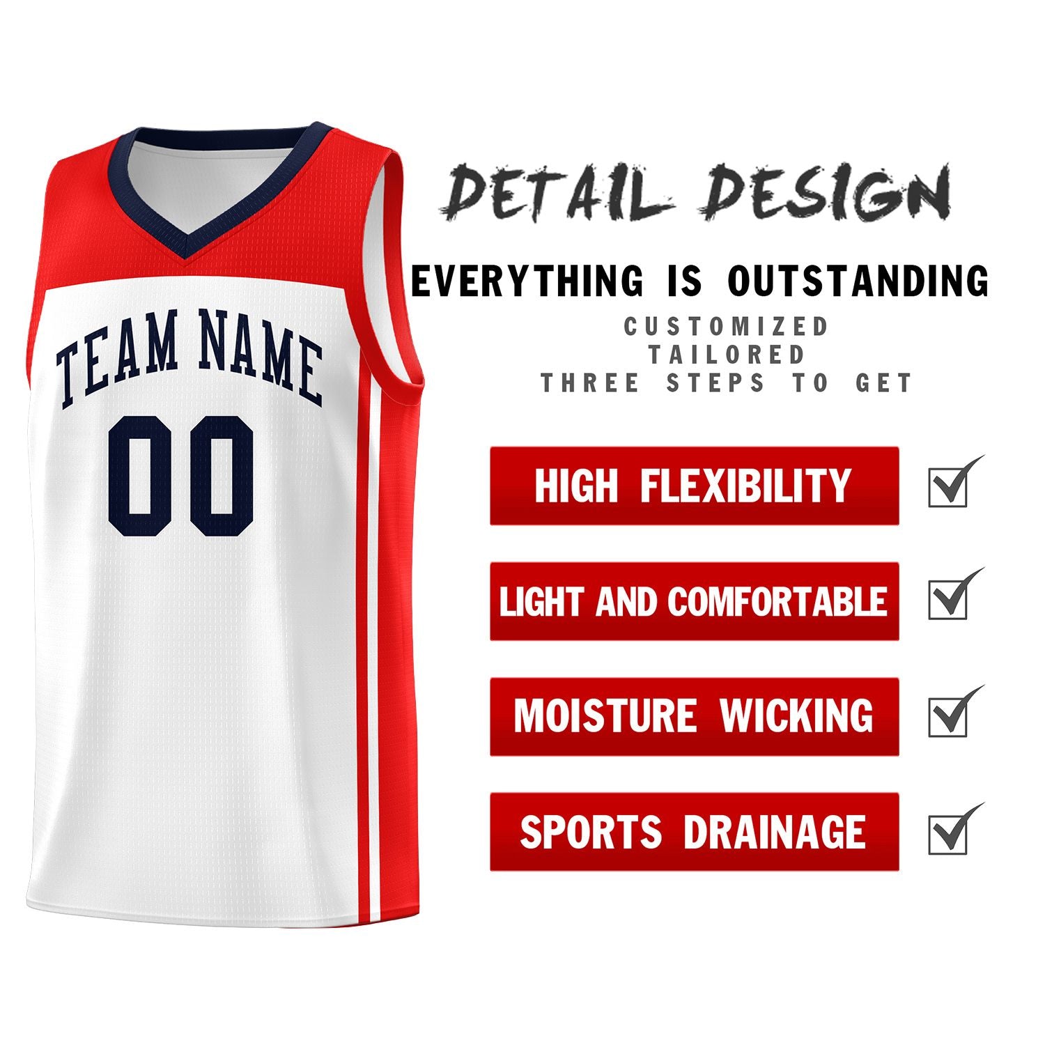 Custom White Navy Classic Sets Sports Uniform Basketball Jersey