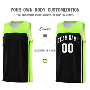 Custom Black Neon Green Classic Sets Sports Uniform Basketball Jersey