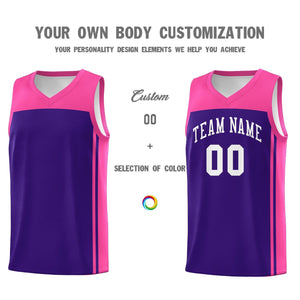 Custom Purple Pink Classic Sets Sports Uniform Basketball Jersey