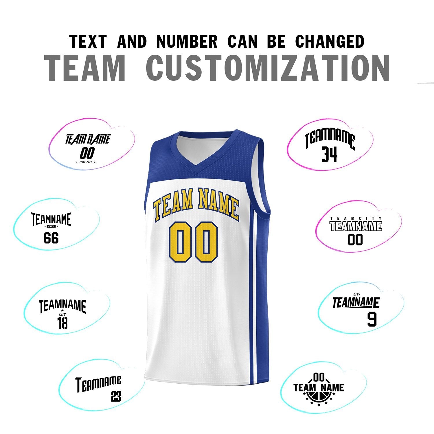 Custom White Royal Classic Sets Sports Uniform Basketball Jersey