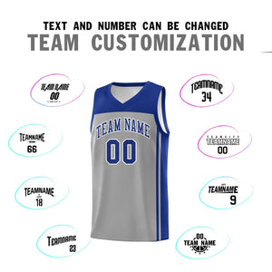 Custom Grey Navy Classic Sets Sports Uniform Basketball Jersey