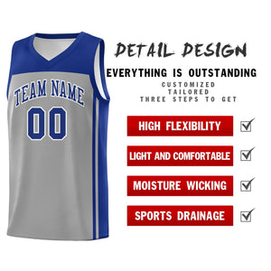 Custom Grey Navy Classic Sets Sports Uniform Basketball Jersey