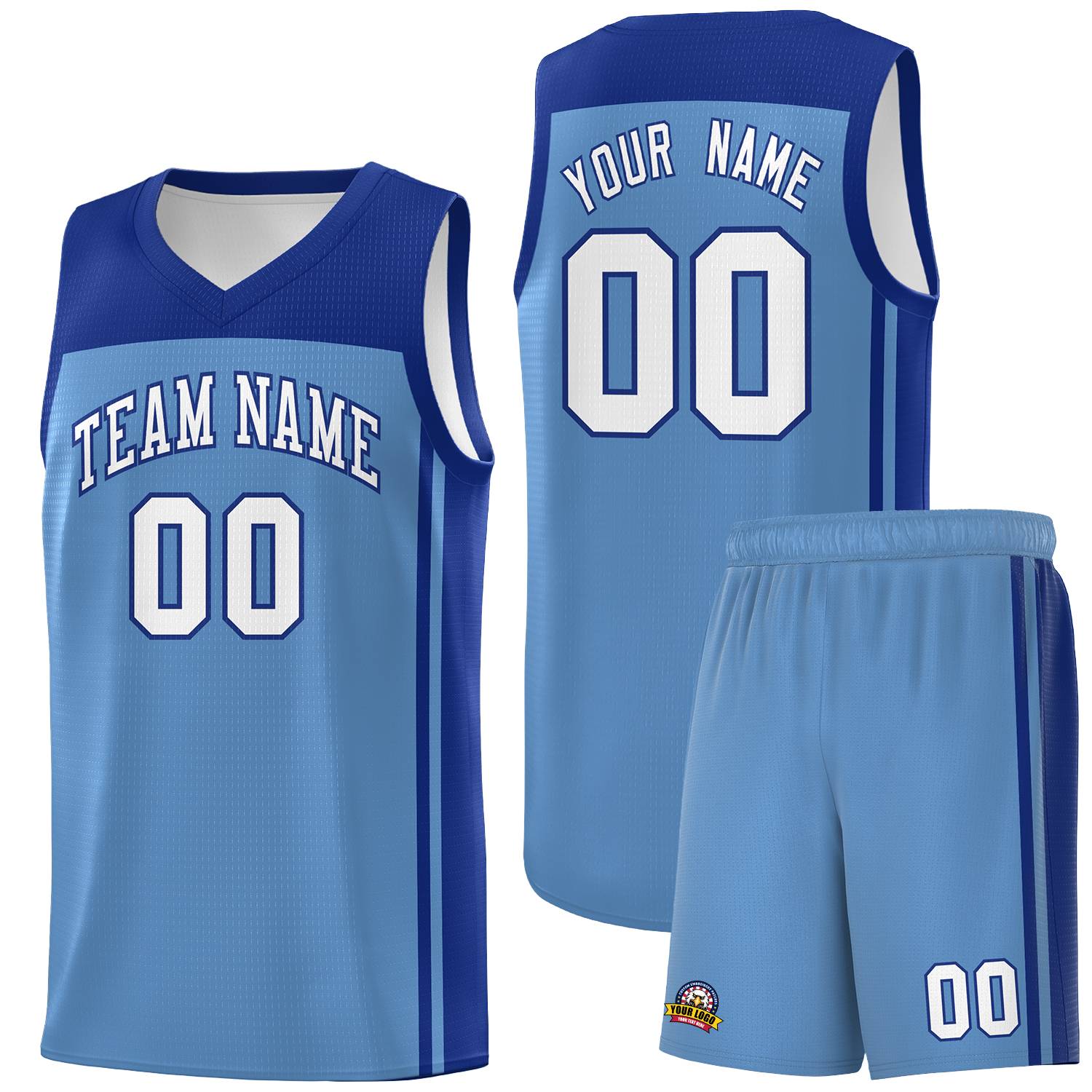 Custom Light Blue Royal Classic Sets Sports Uniform Basketball Jersey