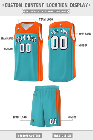 Custom Bright Green Orange Classic Sets Sports Uniform Basketball Jersey