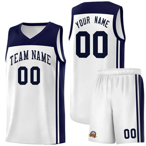 Custom White Navy Classic Sets Sports Uniform Basketball Jersey