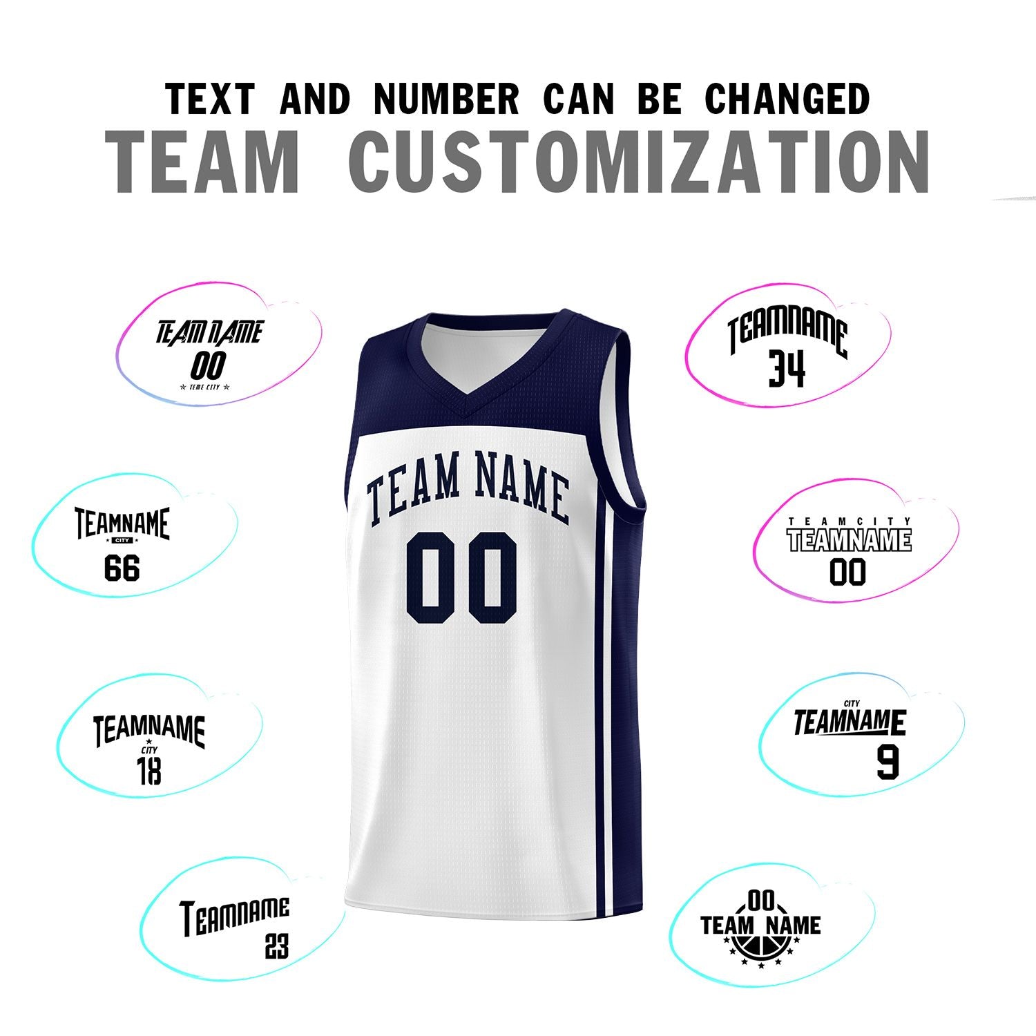 Custom White Navy Classic Sets Sports Uniform Basketball Jersey