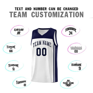 Custom White Navy Classic Sets Sports Uniform Basketball Jersey