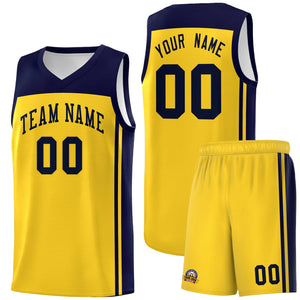 Custom Gold Navy Classic Sets Sports Uniform Basketball Jersey