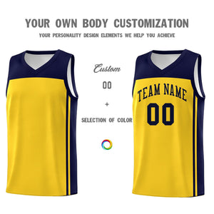 Custom Gold Navy Classic Sets Sports Uniform Basketball Jersey