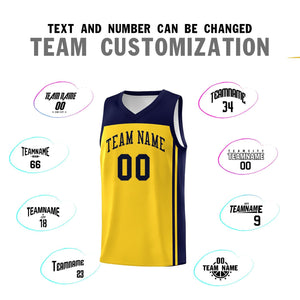 Custom Gold Navy Classic Sets Sports Uniform Basketball Jersey