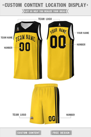 Custom Gold Black Classic Sets Sports Uniform Basketball Jersey