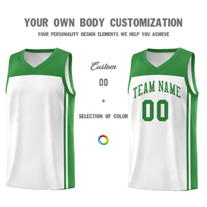 Custom White Kelly Green Classic Sets Sports Uniform Basketball Jersey