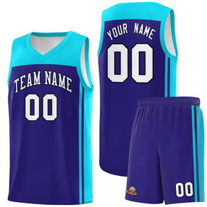 Custom Purple Sky Blue Classic Sets Sports Uniform Basketball Jersey