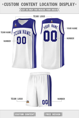 Custom White Purple Classic Sets Sports Uniform Basketball Jersey