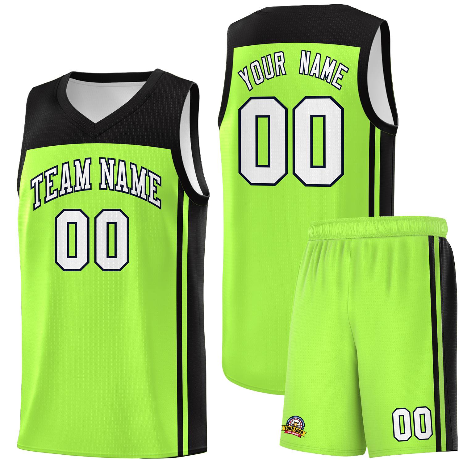 Custom Neon Green Black Classic Sets Sports Uniform Basketball Jersey