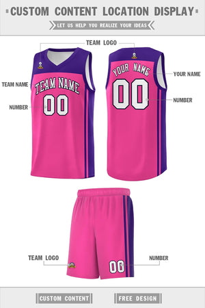 Custom Pink Purple Classic Sets Sports Uniform Basketball Jersey