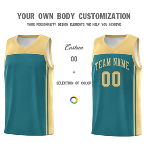 Custom Aqua Khaki Classic Sets Sports Uniform Basketball Jersey