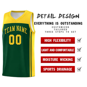 Custom Green Gold Classic Sets Sports Uniform Basketball Jersey