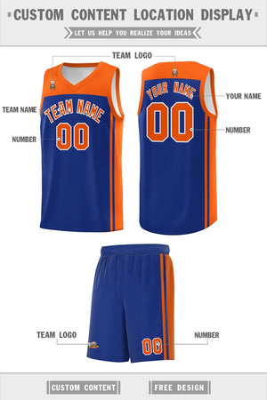 Custom Royal Orange Classic Sets Sports Uniform Basketball Jersey